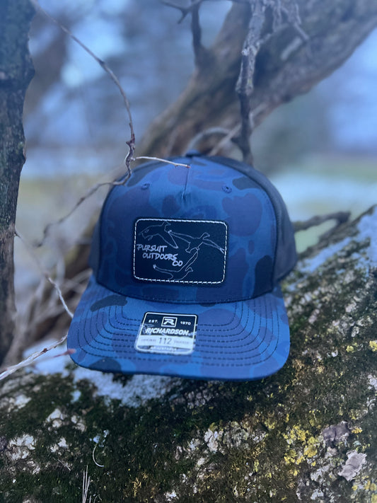 Blue/Black Retro Duck Camo Hat