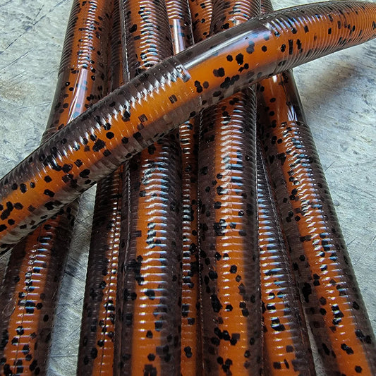 Burnt Orange 5" Core Shot Stick Worm (7pk)