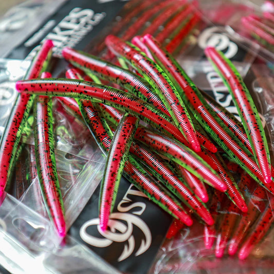 Watermelon Core Shot 5" Stick Worm (7pk)